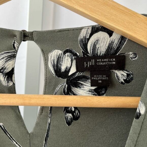 J. Jill Green A-Line Dress with 3/4 Sleeves and Crew Neck - Picture 3 of 6